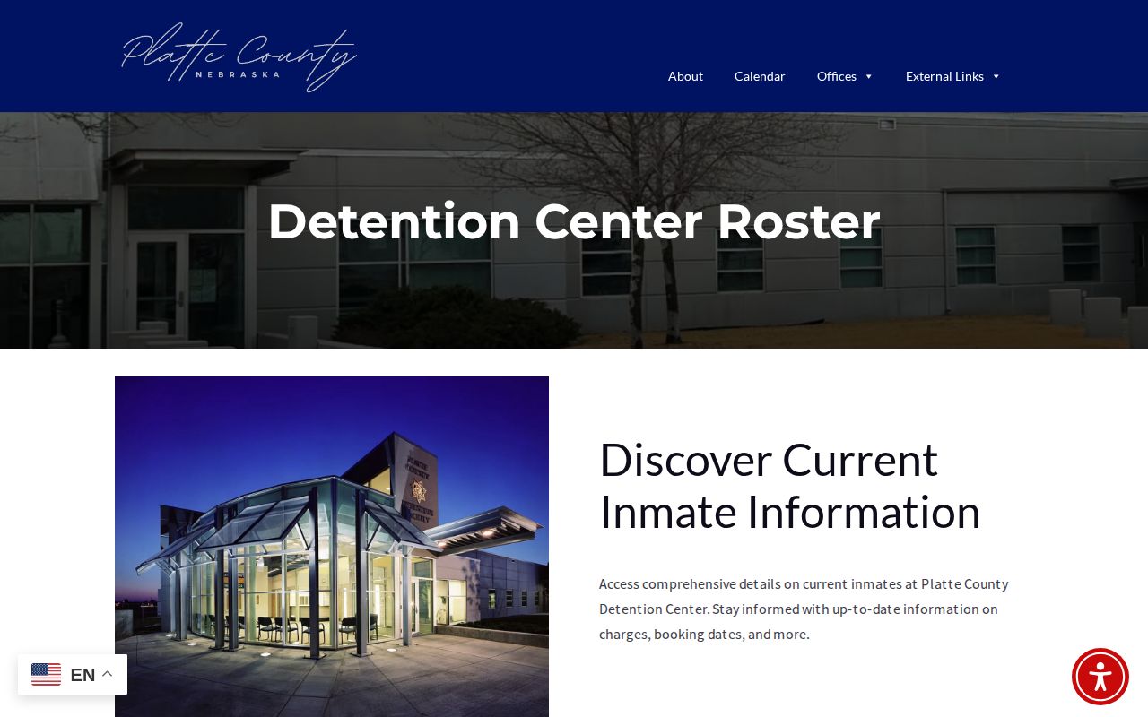 Platte County current custody roster search fields for booking records
